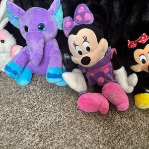 Purple Elephant and Pink Minnie Mouse Plush Set
